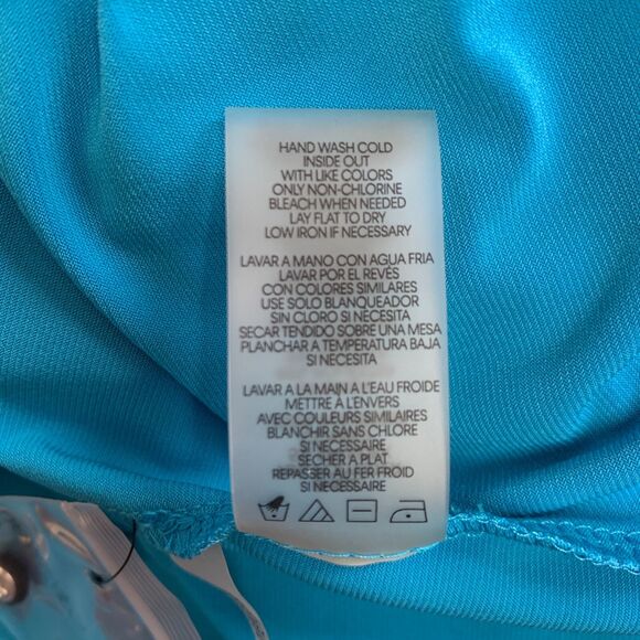 Calvin Klein Womens Blouse Top Shirt Ruffle Sleeve Pullover Teal Black XS - Picture 13 of 16